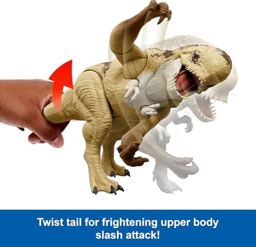 Mattel Jurassic World Rebirth Distortus Rex Rumble N Rampage Dinosaur Action Figure 22 Inch with 2 Attack Actions, Content-Accurate, Digital Play