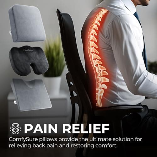 ComfySure Seat Cushion Extra Large - Firm Memory Foam Chair Pad for Recliner, Wheelchair, Office Chair, Stadium, Bleacher, Car, Floor, Patio Furniture, Bariatric Overweight Users 19”x17”x3”