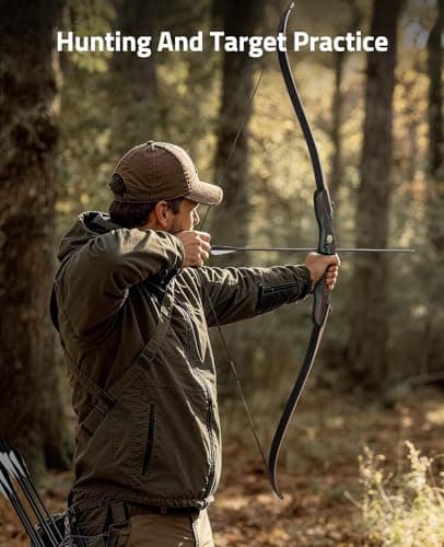 CVLIFE 62" Recurve Bow and Arrow Set for Adults and Hunter,30lb-50lb Right Hand Wooden Takedown Hunting Recurve Bow,for Beginners to Advanced,Outdoor Hunting and Target Practice
