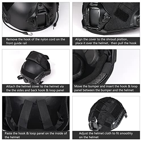 IDOGEAR Tactical Helmet Cover for Fast Helmet camo Helmet Cover for Airsoft Helmet in Size M/L, Military Paintball Hunting Shooting Gear - 500D Nylon - Without Helmet
