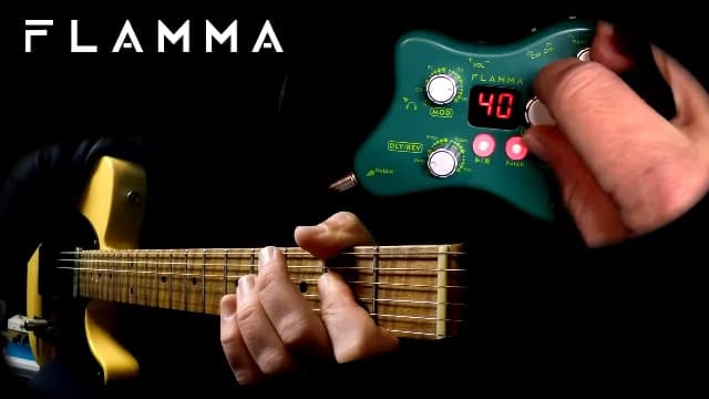 FLAMMA FX50 Practice Guitar Pedal Multi Effects Pedal Mini Portable with 40 Drum Rhythms15 Effects 32 Patches Tuner Function Support Both Corded and Battery Powered