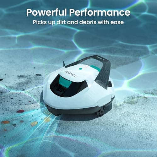 AIPER Cordless Robotic Pool Cleaner, Pool Vacuum Lasts 90 Mins, LED Indicator, Self-Parking, Ideal for Above-Ground Flat Pool up to 860 sq.ft