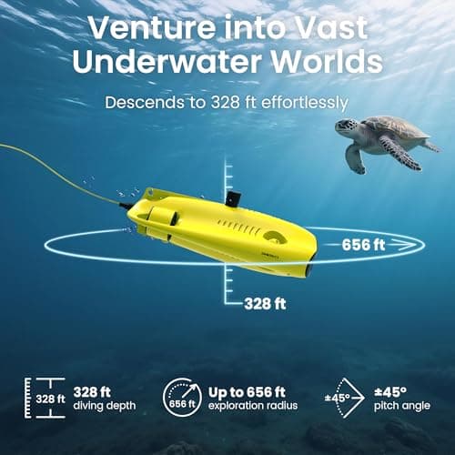 Chasing Gladius MINI S Upgraded Professional Underwater Drone Set, with 4k Resolution + EIS Anti-Shake Camera, Remote Control and App Remote Control, Support Multiple Mounts