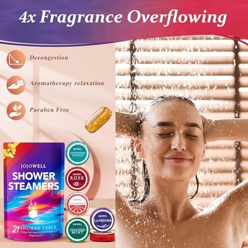 Shower Steamers Aromatherapy - 21Pcs Birthday Gifts for Women, Wife, Mom, Essential Oil, Nasal Relief, Self Care Home Spa Gifts for Woman, Elephant Christmas Gifts for Adults, Women, Teachers, Her