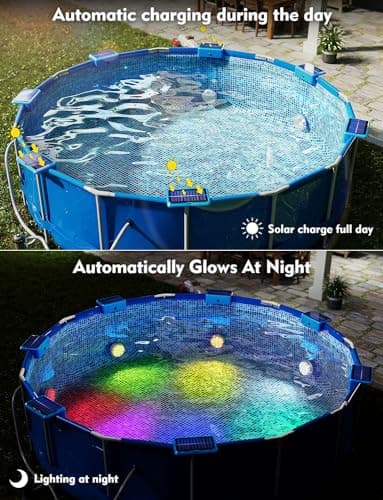 Solar Lights for Pools & Gardens - Waterproof RGB 16 Color Changing LED Lights (4Pack)