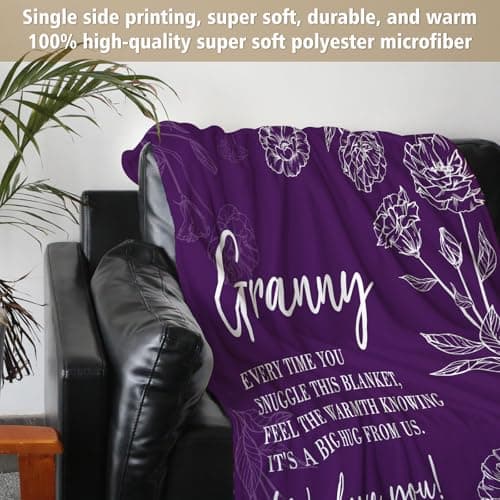 Gifts for Granny, Grandma Birthday Gift from Grandkids, to My Granny Grandma Throw Blanket for Christmas GiltGlimmer Granny Gifts for Grandma, Granny Floral Blanket 50" x 60" B0DHSP946G