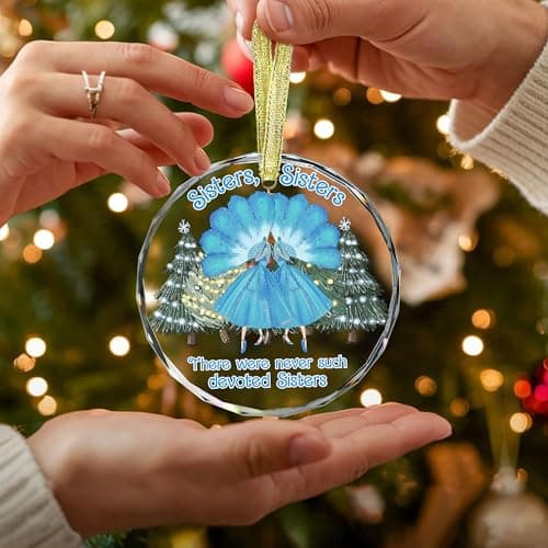 Gossby Gift for Sisters - Sister Gift from Sister - White Sisters Decor - Gifts for Women Best Friend - Car Hanging Decoration Ornament - Wine Bottle Decor