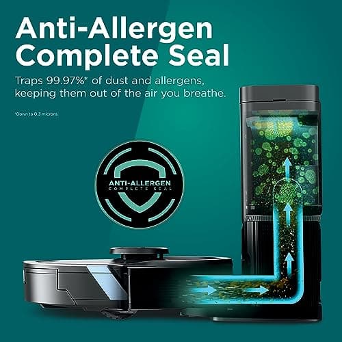 Shark Plus 2in1 Robot Vacuum & Mop with Sonic Mopping, Home Mapping, HEPA Bagless Self Empty Base, CleanEdge, for Pet Hair, WiFi, Black/Mocha, AV2630WA, for Carpets & Hardfloors