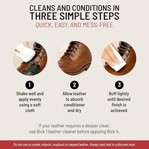 Bickmore Bick 4 Leather Conditioner 8 oz - Cleaner & Conditioner - Restore Polish & Protect All Smooth Finished Leathers