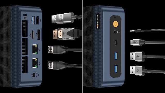 BOSGAME P3 MIX Mini PC, Mini Desktop Computer with AMD Ryzen 5 7640HS (up to 5.0 GHz), 16GB DDR5, 512GB PCIe SSD, 4K Triple Display, USB 4.0, Dual 2.5G LAN & Wi-Fi 6E & BT5.2, for Home, Office, Gaming