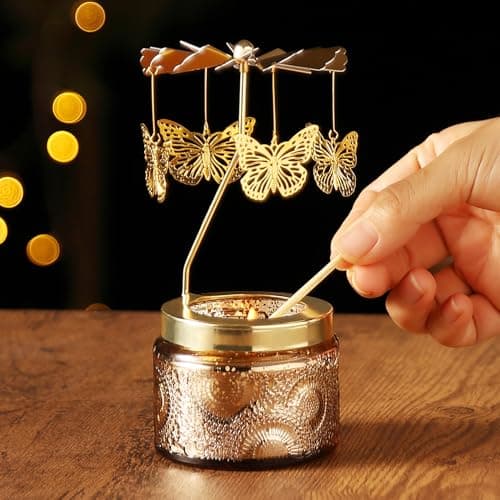 Birthday Gifts for Women Friendship, Unique Candle Gift for Christmas Anniversary Mothers Day Butterfly Rotating Scented Candle, Gifts for Women Mom Daughter Sister Wife B0CLGLXGQ5