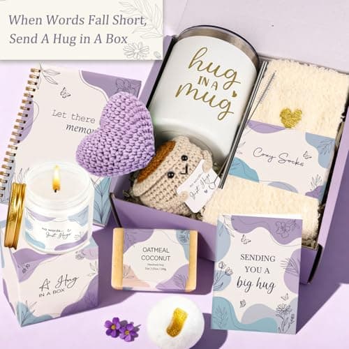 Giftota Sympathy Gifts Baskets for Women – Hug in a Box Care Package Sympathy Gifts for Loss of Loved One, Miscarriage Gift, Sorry Your Loss, Memorial Condolences Grief Bereavement Present for Loss