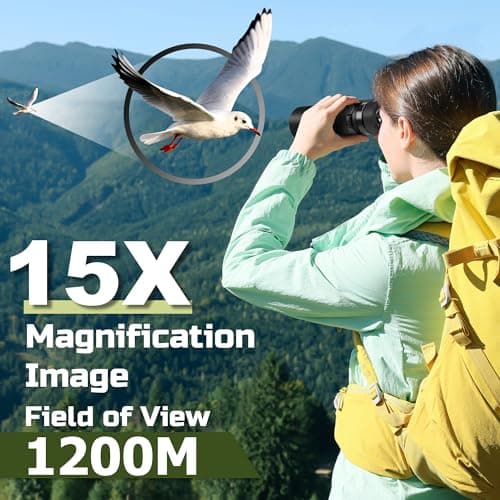 High Power 15X50 Binoculars for Adults Waterproof 50mm Big Eyepiece Fogproof Binoculars with BAK4 Prism FMC Lens for Outdoor Stargazing Hunting Traveling Wildlife Bird Watching (Black)
