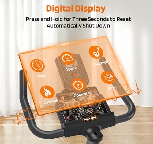 DMASUN Exercise Bike, Silent Magnetic Resistance Stationary Bike for Home with 330 LBS Capacity, Pedals with Anti-loosening Nuts, Indoor Bike with Comfortable Seat Cushion, Digital Display