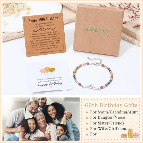 TONY & SANDY Friend Gifts for Women, Unique Birthday Gifts for Women, Sister Gift from Sister, Wave Bracelet, Christmas Stocking Stuffers for Woman Female, Bestie Friendship Bracelets B0FLY81HMZ