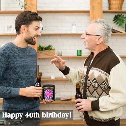 Homsolver 40th Birthday Gifts Women Men, Happy 40th Birthday Decorations Candles Gift for Her Him, Funny 40 Years Old Ideas -Lavender Scented Candle B0DJ94Q7B3
