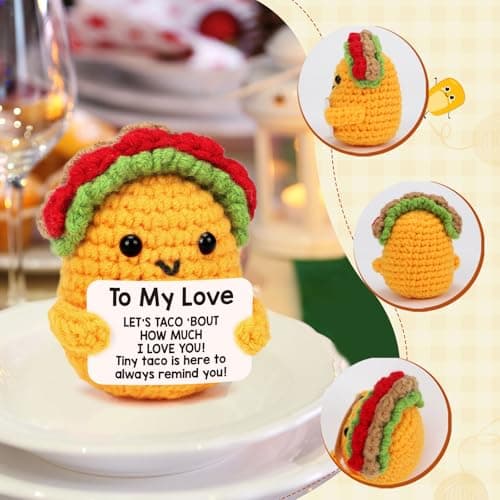 Boyfriend Husband Anniversary I Love You Gifts for Her Him Women Girlfriend Wife Birthday Unique Gift Idea, Handmade Crochet Taco Couples Romantic Valentines Christmas Small Wedding Gifts - To My Love