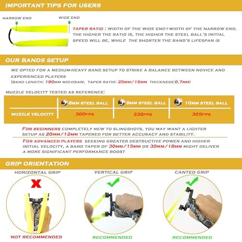 Heavy Duty Hunting Slingshot, Wrist Rocket Slingshot with Arm Support, Professional Shooting Sling Shot for Adults, Competition Catapult.