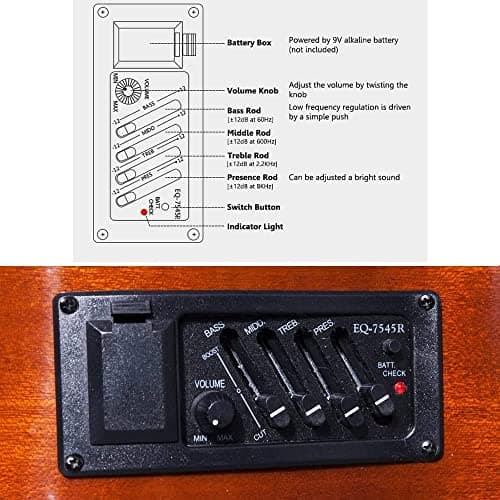 WINZZ AC309CE 39 Inches Cutaway Nylon-string Classical Electric Guitar Build-in Pickup Kit Set Online Lessons