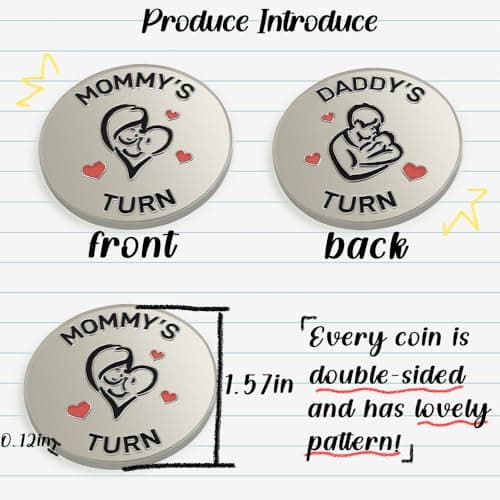 Lovely New Parent Decision Coin as New Parents Gifts for Couples, Double-Sided Coin as New Baby Gifts, Funny Gifts for New Mom Dad