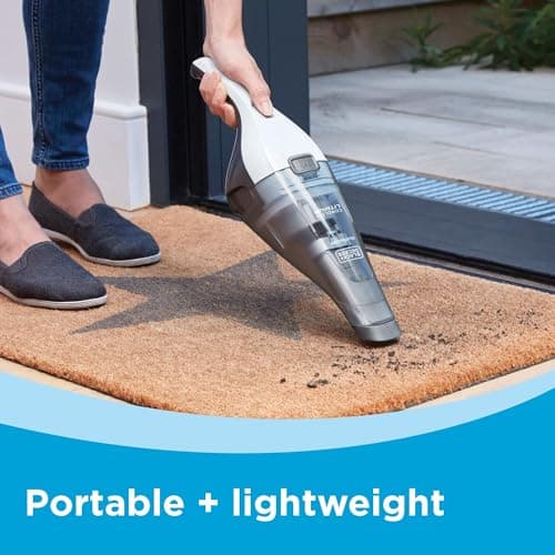 BLACK+DECKER dustbuster Cordless Handheld Vacuum, Portable Car Vacuum Cordless Rechargeable, Wall Mount, Strong Suction QuickClean (HNVC215B10)