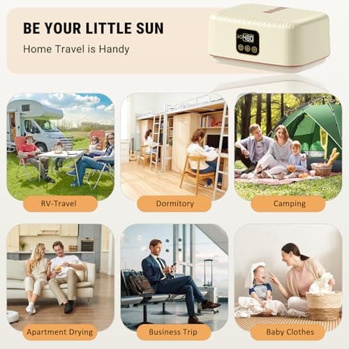 Portable Clothes Dryer Hold 9-12 Items, 8H Timer, w/Remote Control & Dry Bag, Mini Compact Foldable Fast Electric Dryer Machine for Laundry, Travel, Apartment, RV, Dorm, Quiet 45dB, Energy Save, 600W