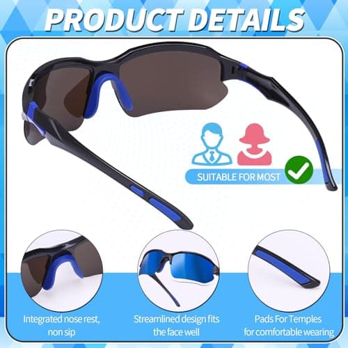 GGSTDDUP 4 Pack Polarized Sports Sunglasses for Men & Women | UV Protection Lightweight Wraparound Sunglasses for Outdoor