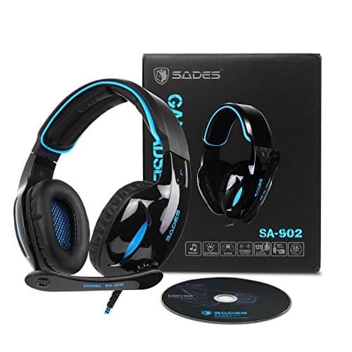 SADES SA902 7.1 USB Surround Sound PC Headsets Over-Ear Gaming Headphones with Microphone LED Light