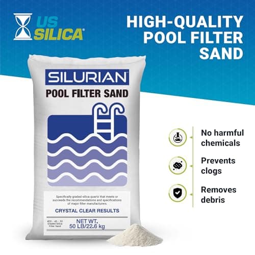 US Silica 3 Pack Silurian 20 Grade Angular Pool Filter Sand, Washed and Screened Angular Particles, Ideal for Pool Filtration and Optimal Water Clarity