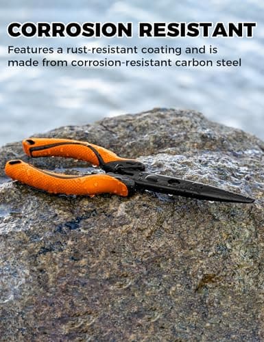 pullther fishing Fishing Pliers,Carbon Steel with Corrosion Resistant Coated Fishing Tools,Multitool for Saltwater Freshwater