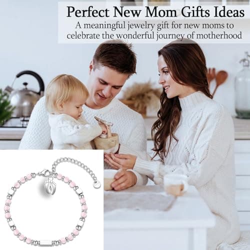 New Mom Gifts for Women, 1st Time Mothers Day Mom Mommy To Be Gifts for Women After Birth, Pregnancy Jewelry Gifts Bracelet for Mama B0D112KB4T