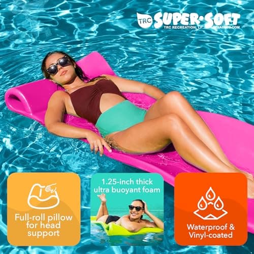 TRC Recreation Foam Swimming Pool Float, Floating Water Lounger, Splash 1.25”