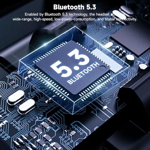 Bluetooth Headset V5.3,100 Hrs Talk Time Single-Ear Earphone, CVC8.0 Noise Cancelling Wireless Earbud, Business Earbud with 500 mAh Charging Case, Hands-Free Earpiece for Trucker/Home/Office Work