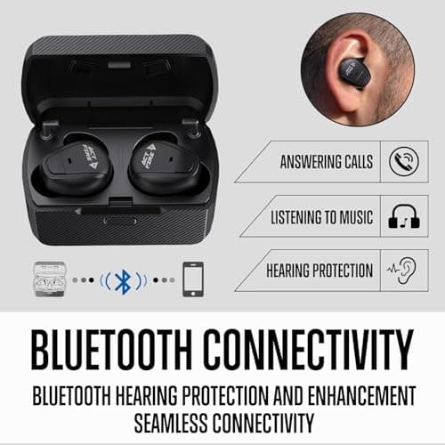 Bluetooth Shooting Ear Protection Earplugs, Electronic Hearing Protection, Shooting Ear Buds for Noise Reduction, Ear Protection for Gun Range