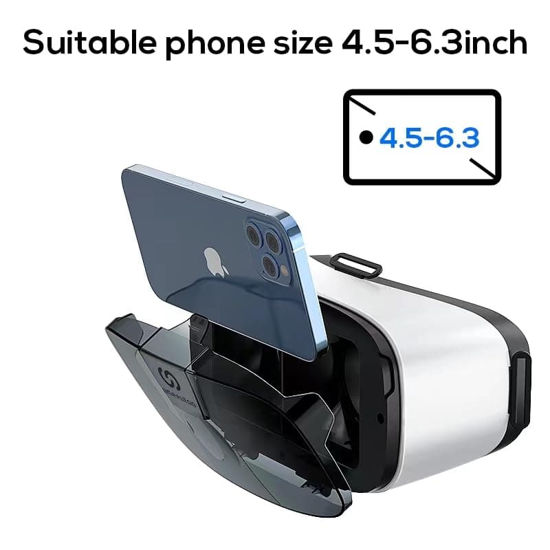 UMEEUTOO 2025 New VR Headset for iPhone & Android Phone, Virtual Reality Goggles for VR Game Video Movies, Education,Kids, Compatible with Phones 4.5"-6.3"