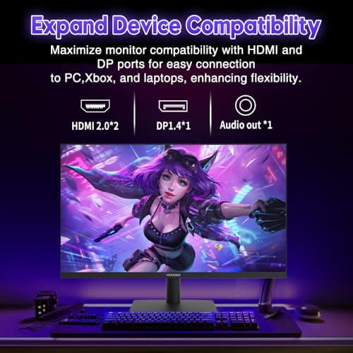 Viewedge 24 Inch Gaming Monitor with 240Hz, VA 1ms, FHD 1080p and HDR 10 PC Computer Monitor with 110% sRGB, Bluelight Filter, 2 HDMI & 1 DP Port, Support Adaptive Sync and Wall Mounted