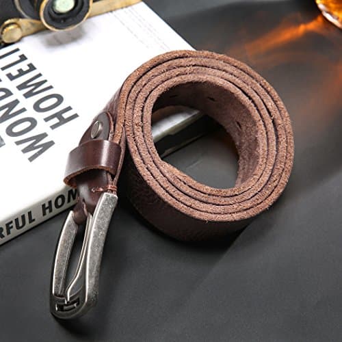 KEECOW Men's 100% Italian Cow Leather Belt Men With Anti-Scratch Buckle,Packed in a Box