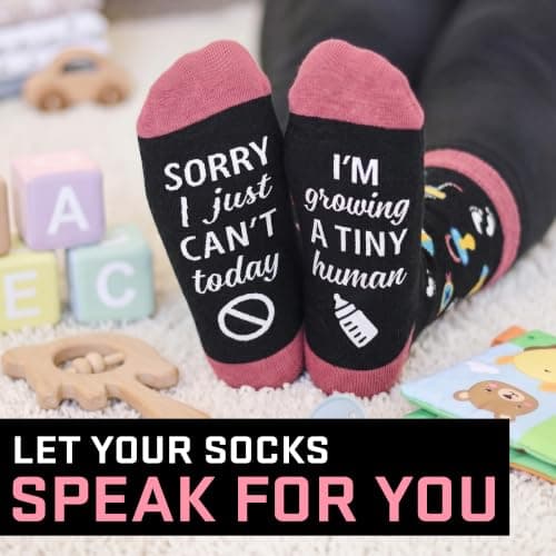 Pregnancy Gifts for New Mom, Dad, Grandma - Funny Socks For Expecting Dog Mom, Dog Dad - Stocking Stuffers B0H376KX6V