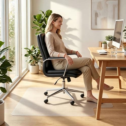 SUPER DEAL Upgraded 48" X 36" Office Chair Mat for Carpet Floor, Non-Slip Under Desk Carpeted Floor Protector, Heavy Duty Clear Plastic Carpet with Lip for Home Office Gaming Chair
