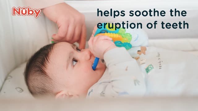 Nuby Ice Gel Teether Keys - Silicone Soothing Baby Teether Toys for Infants - Gentle for Sore Gums Colorful and Fun Toys - Safe and Durable Infant Baby Teething Toy - Blue