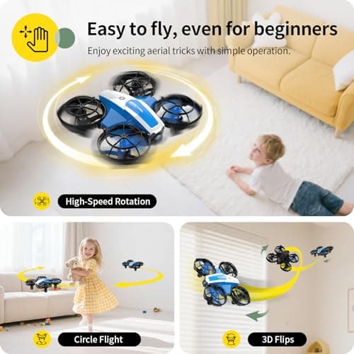 Holy Stone Mini FPV Drone with 1080P HD Camera for Kids & Beginners, RC Nano Quadcopter with Optical Flow Hover, Gesture Control, 3D Flips, 3 Batteries, Great Gift Toy for Boys and Girls, HS210P Blue