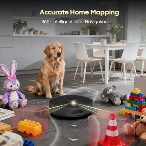 Robot Vacuum and Mop, Self Emptying Station for 90 Days, 5000Pa Suction, 3-in-1 LiDAR Navigation, Home Mapping, No-Go Zones, Wi-Fi/App/Alexa, Hard Floors, Carpet