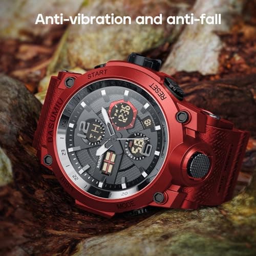 Pienolan Mens Sports Wrist Watches Analog Digital Tactical Military Watch Waterproof Gold Watches for Men