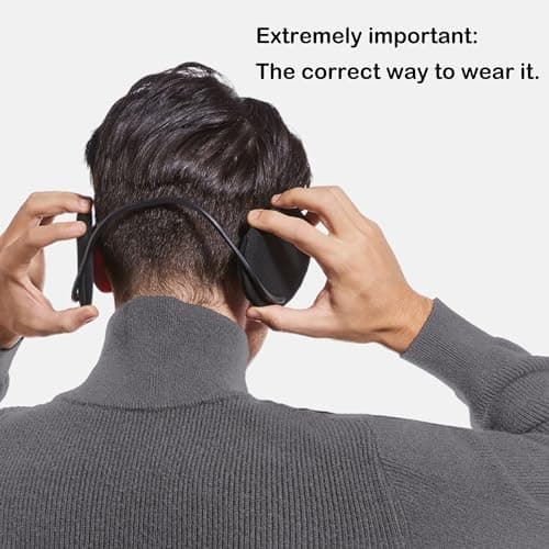 F Flammi Unisex Behind the Head Ear Muffs Foldable Winter Ear Warmers for Women & Men Ear Protection for Cycling Under Helmet