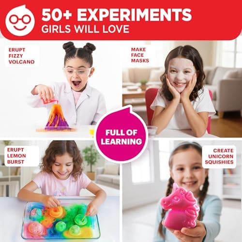 Birthday Gift Ideas for Girls 4, 5, 6, 7, 8 Year Olds, Science Kits for Kids Ages 5-7, STEM Educational Toys Doctor Jupiter Girls' First Science Experiments Kit for Kids Ages 4+ B0D17YL839