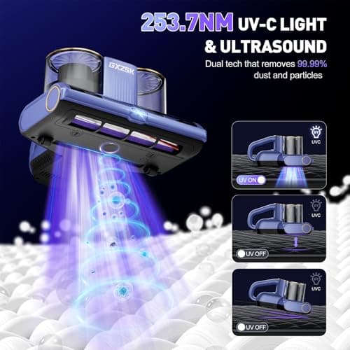 Mattress Vacuum Cleaner, 16kPa Bed Vacuum Cleaner with 253.7nm UV-C Light, Ultrasonic & 140℉ Heating, Dual Cup & Widen Suction Port Handheld Vacuums for Bed, Sofa, Couch, Crib (500W, Corded)
