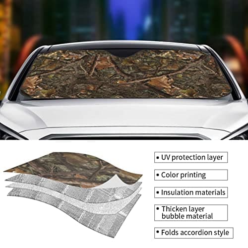Camouflage Hunting Car Windshield Sunshade Front Window Sun Visor Protector Foldable Shield Cover for Truck SUV