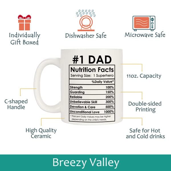 Breezy Valley Best Mom Dad Gift Set, Mom and Dad Coffee Mugs, Christmas Gifts for Parents Birthday Gifts from daughter Son, Anniversary Present for Parents