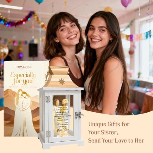 Homazing Sister Gifts Lantern - Unique Sister Gift Ideas for Mothers Day, Christmas, Thanksgiving