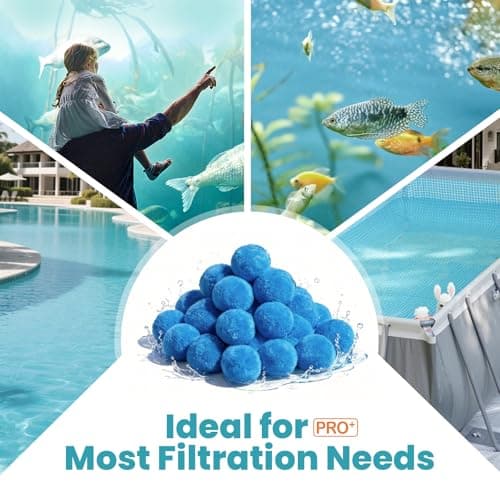 3.1 lbs Pool Filter Balls for Sand Filters, Reusable Blue Filter Media Balls for All Sand Filter Systems, Efficient & Lightweight Pool Sand Filter Balls, Replaces 100 lbs Pool Filter Sand